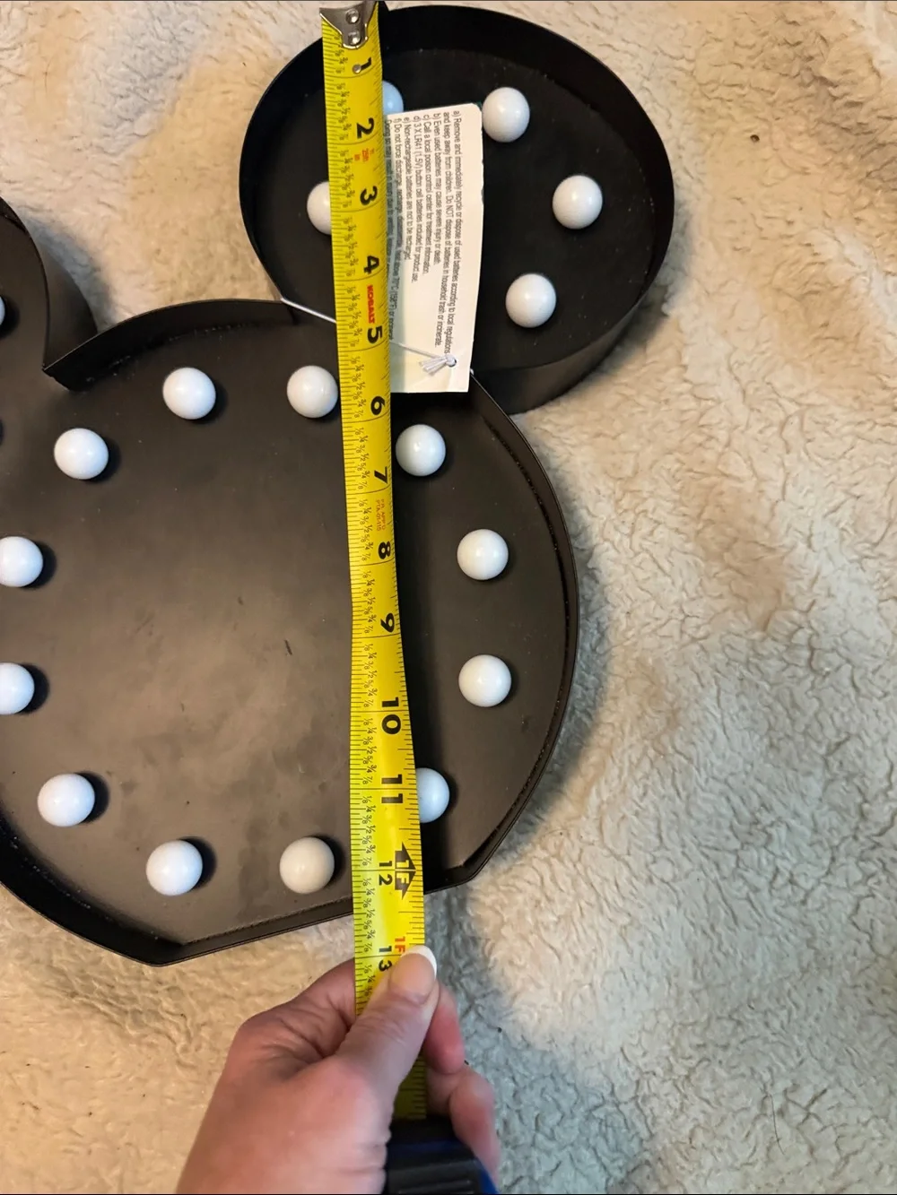 Disney Black Mickey LED Marquee Party Light with Warm White Bulbs Mickey Minnie